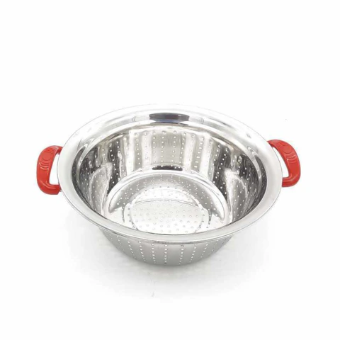 COLADOR CR 22 CM. ACERO INOXIDABLE CON ASAS BAQUELITA 15278