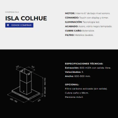 CAMPANA TST ISLA COLHUE 90 - TU COCINA