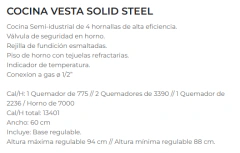 COCINA TST VESTA SOLID STEEL 60 CM en internet