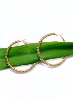 Argollas doradas de strass MORGANA - comprar online