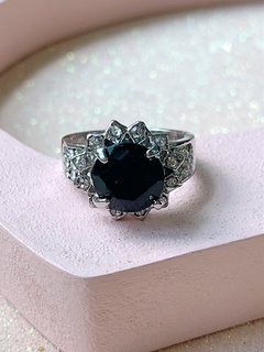 Anillo negro de strass MOLLY - comprar online