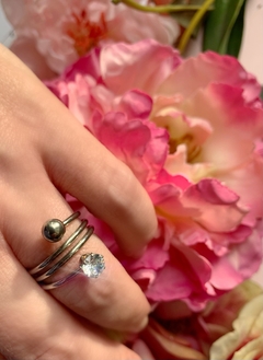 Anillo resorte de acero quirurgico y strass KIRSTEN en internet