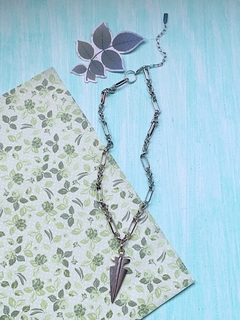 Imagen de Collar cadena plateada con dije ANOUK