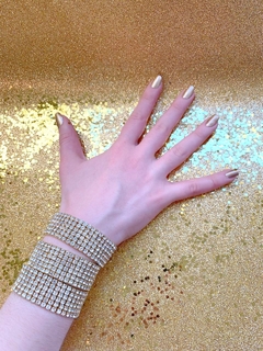 Pulsera dorada elastizada de strass AGATHA - tienda online