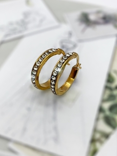 Argollas doradas de strass MORGAN - comprar online