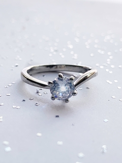 Anillo plateado de strass DIANE - comprar online