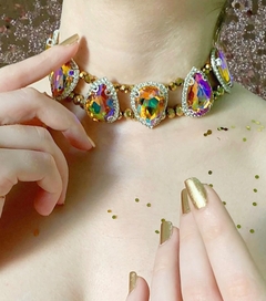 Choker dorado de piedras y strass JASMINE - Gabriella Capucci