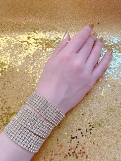 Pulsera dorada elastizada de strass AGATHA - Gabriella Capucci