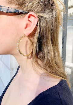 Argollas doradas de strass MORGANA - tienda online