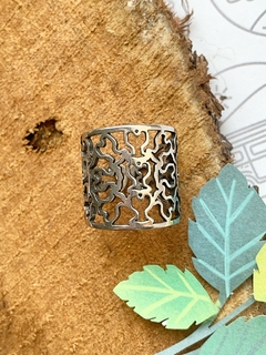 Anillo de acero quirurgico calado plateado PRINCE - comprar online