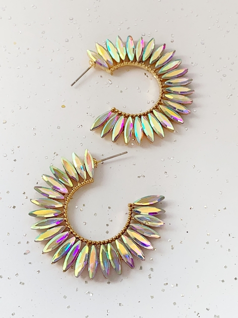 Aros cristales tornasol LARINA