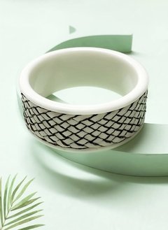 Pulsera de cuero blanca ILIANA - comprar online