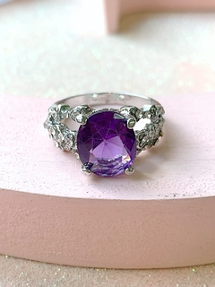 Anillo violeta de strass AIXA