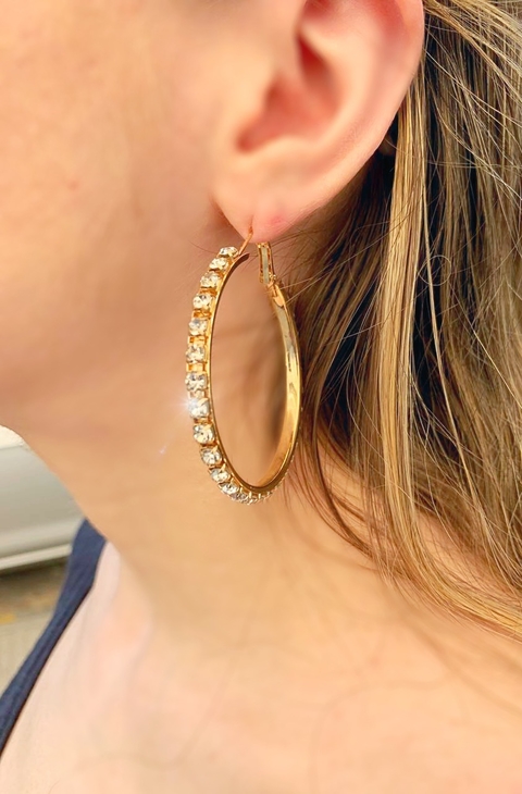 Argollas doradas de strass MORGANA