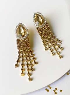 Aros dorados cortos de strass CLAIRE en internet
