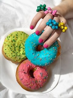 Anillo con bolitas verdes LINA