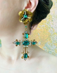 Aros de cruz verdes FARASHA - Gabriella Capucci