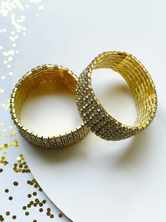 Pulsera dorada elastizada de strass AGATHA - comprar online