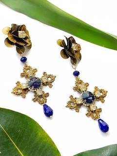 Aros dorados de cruz ANTIGONE - comprar online