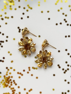 Aros dorados con piedras cristal AGNES en internet