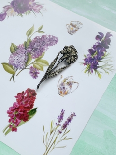 Prendedor plateado de flor FLORIPA - tienda online