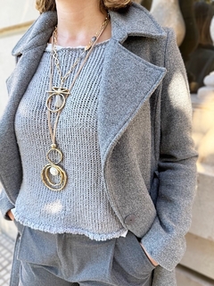 Collar dorado con piedra rose MELANIE - tienda online