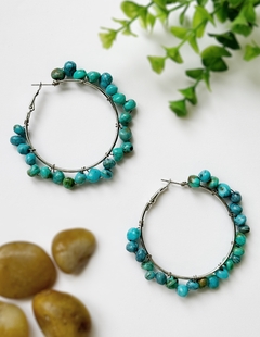 Argollas de piedras turquesas MERIDA - Gabriella Capucci