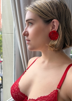 Aros flores coloradas RED ROSE - Gabriella Capucci