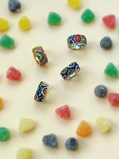 Anillo multicolor de strass ALIANA - tienda online