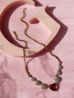 Collar de corazones y strass LOVER - tienda online