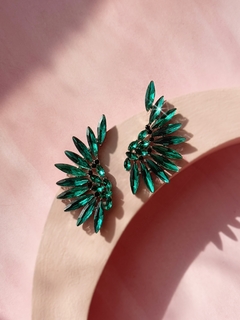 Aros verdes de cristales JOSEPHINE - comprar online