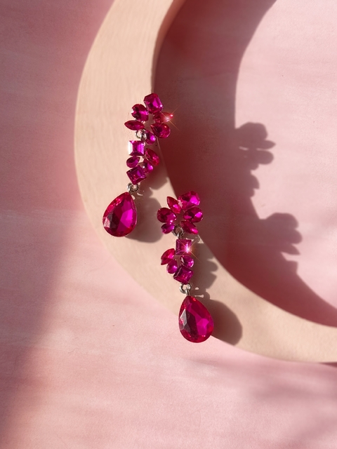 Aros de cristales fucsias KENDALL