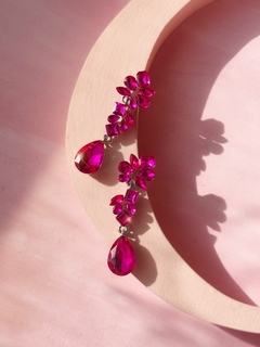 Aros de cristales fucsias KENDALL - comprar online