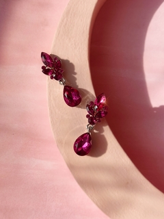 Aros de cristales fucsias NAOMI - comprar online