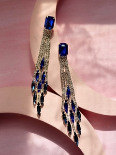 Aros azules de strass GINA