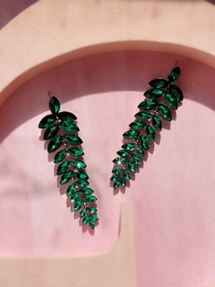 Aros verdes de cristales SOPHIE - comprar online