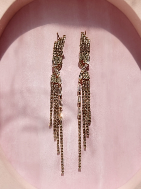 Aros largos de strass GRETA