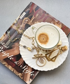 Collar dorado con piedra rose MELANIE - tienda online