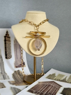 Collar dorado con piedra rose MELANIE