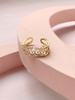Anillo dorado de zirconia CLAIRE - comprar online
