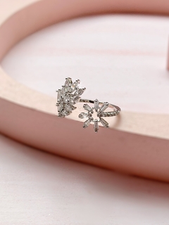 Anillo flor de zirconia plata FLORA en internet