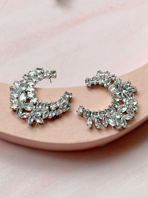 Aros plateados de strass IRINA - comprar online