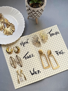 Aros dorados con perlas TERESA - tienda online