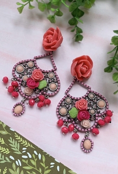 Aros rosas de flores ROSETTE