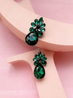 Aros verdes de cristales POLLY