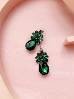 Aros verdes de cristales POLLY - comprar online