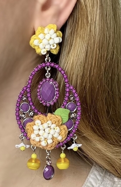 Aros violetas de flores DAISIES - Gabriella Capucci