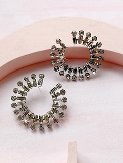 Aros plateados de strass HELEN - comprar online