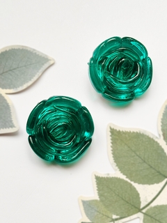 Aros de flores verdes CAROLE - comprar online