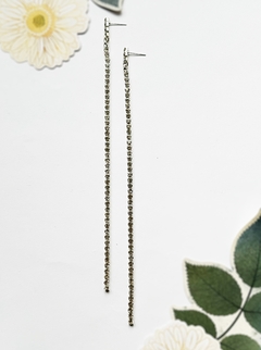 Aros largos de strass DEMI - comprar online